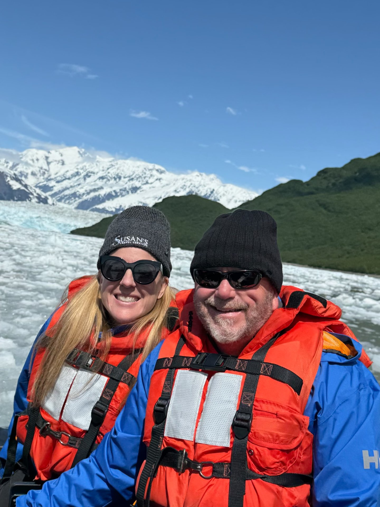 Susan Green on a Zodiac excursion by a tidewater glacier in Alaska