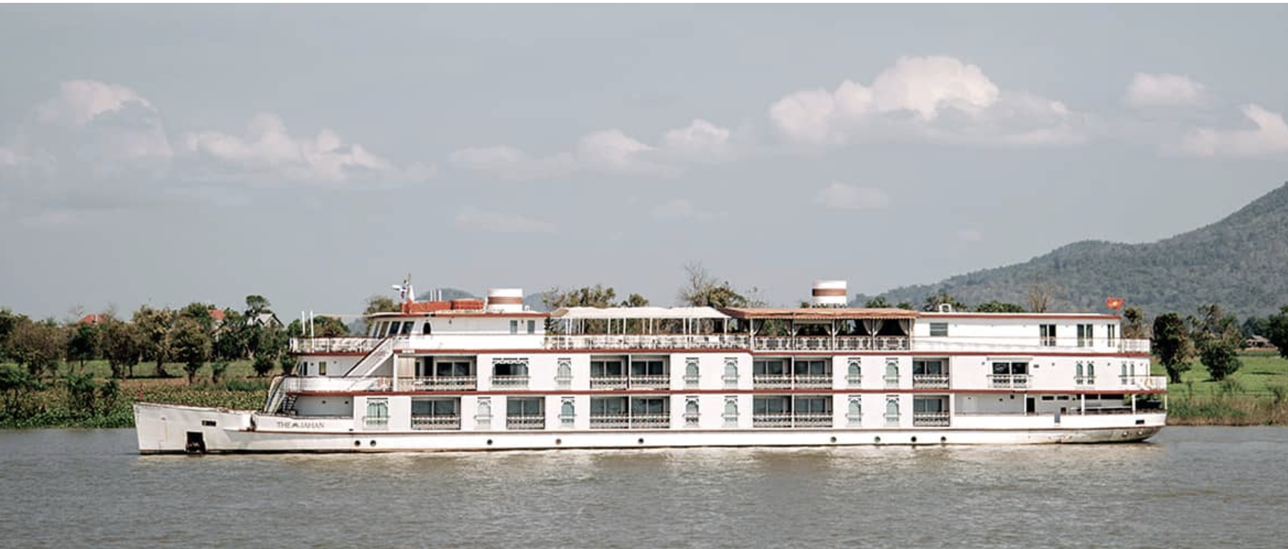 Heritage Line riverboat The Jahan cruising the Mekong River