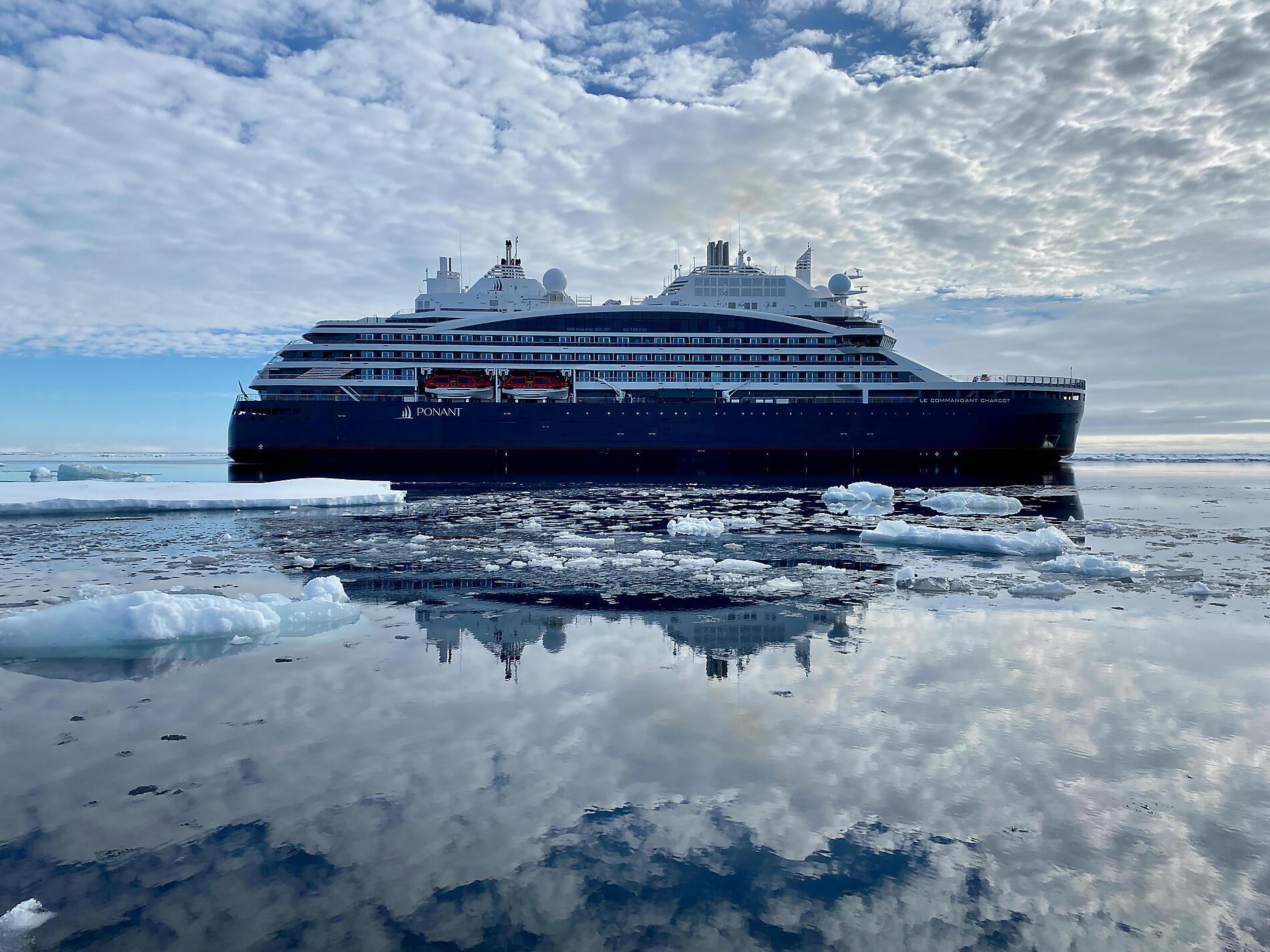 Ponant Explorations icebreaker Le Commandant Charcot in Arctic sea ice