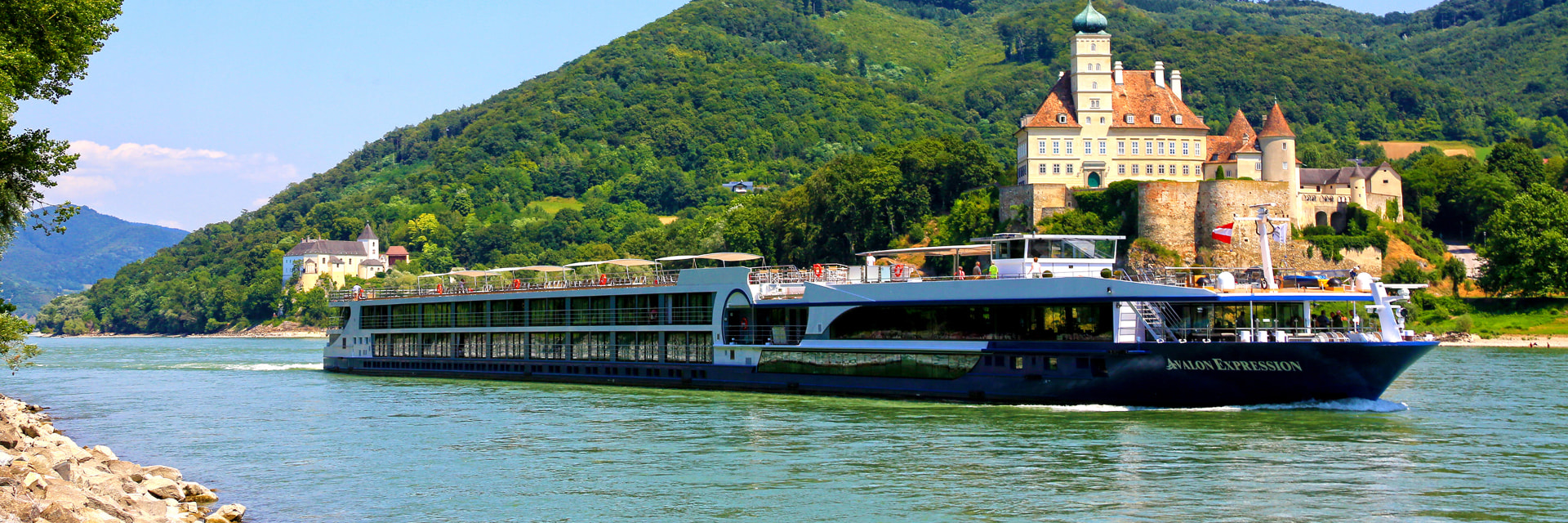 Avalon Expression on the Danube passing Schönbühel Castle in Austria's Wachau Valley